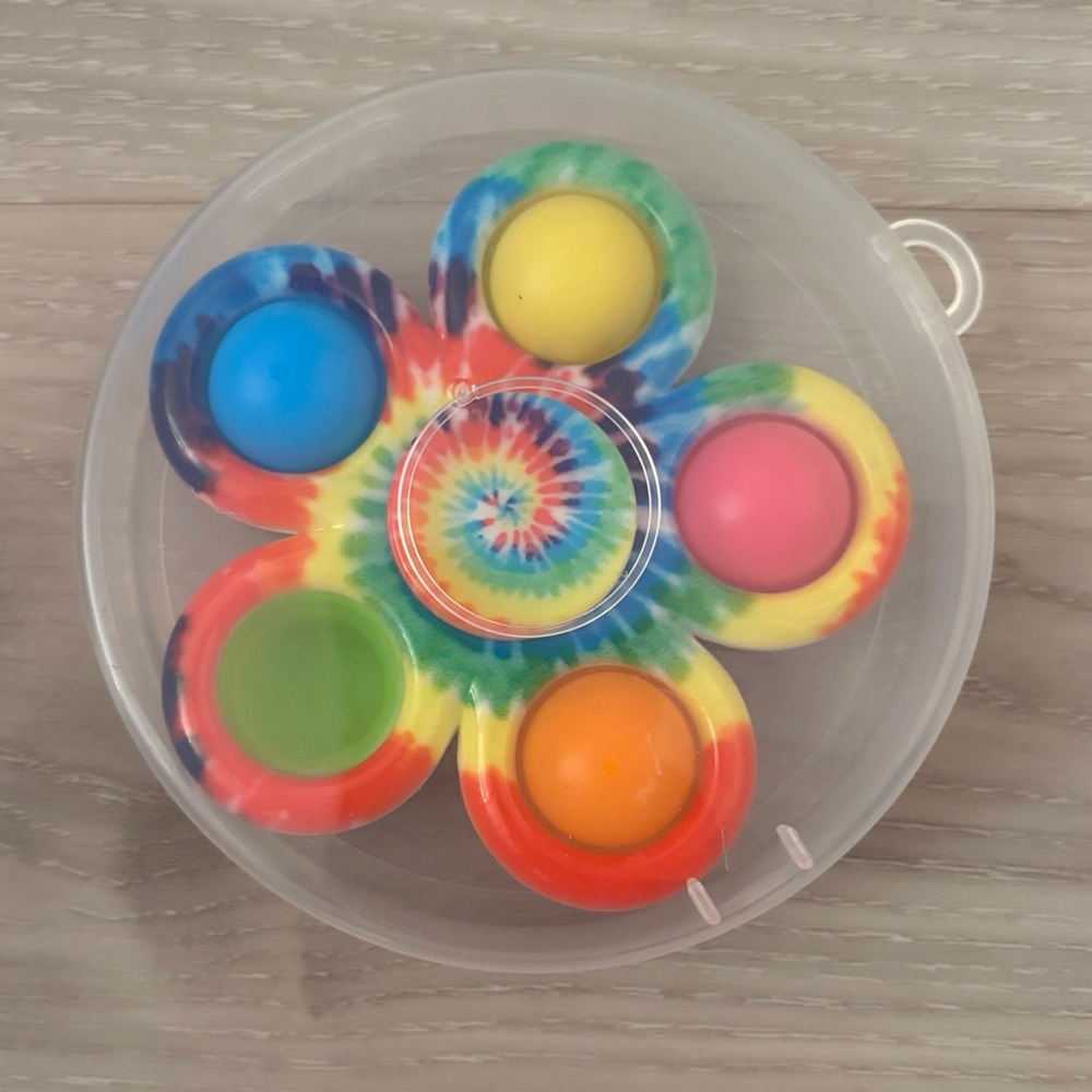 Tie-Dye Flower Fidget Toy – Sensory Pop It Spinner